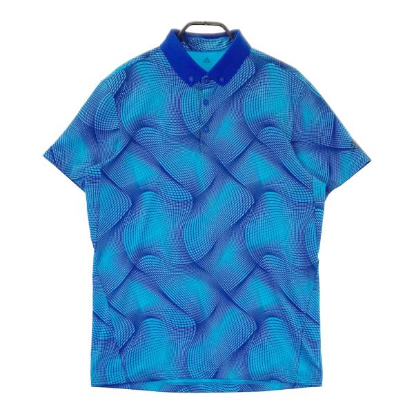 ADIDAS GOLF アディダスゴルフ DW7680 襟異素材 半袖ポロシャツ ボタンダウン 総柄...
