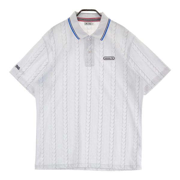 ADIDAS GOLF アディダスゴルフ  半袖ポロシャツ ニット柄 ホワイト系 O ゴルフウェア ...