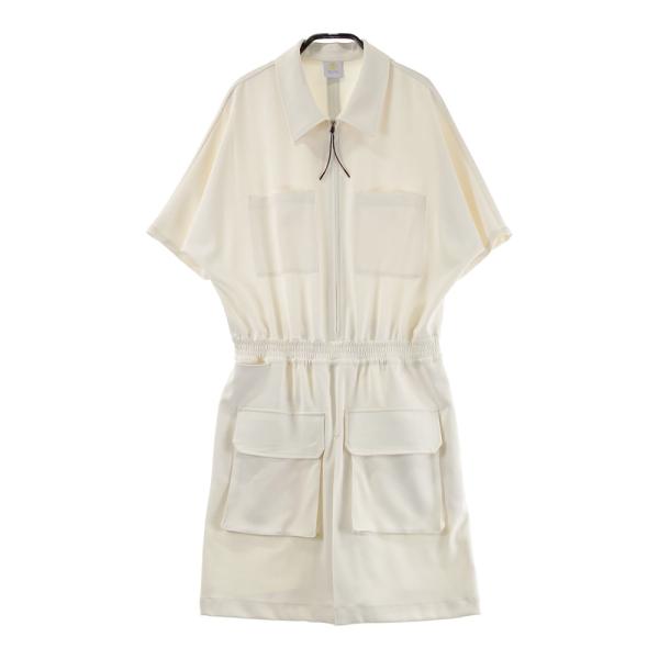 TMG ティー エム ジー  ハーフジップ 半袖ワンピース  ベージュ系 1 ゴルフウェア レディー...