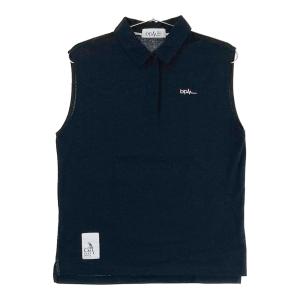 nano universe golf ナノユニバース ゴルフ ノースリーブポロシャツ ブラック系 M ゴルフウェア レディース