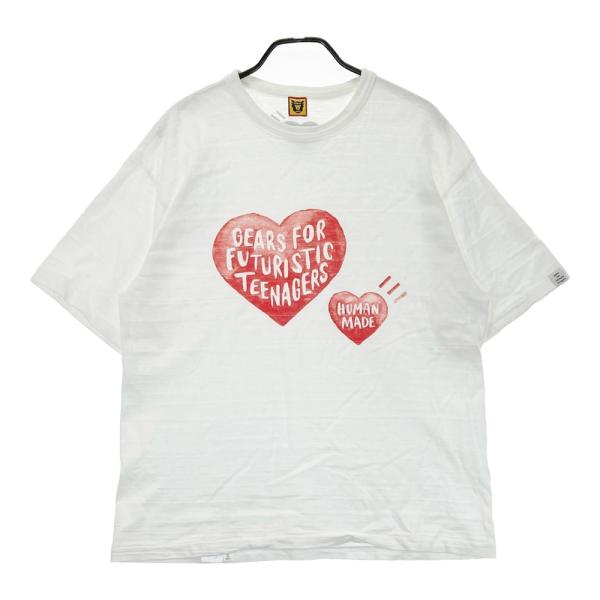 human made ヒューマンメイド  ハートプリント 半袖Tシャツ  ホワイト系 2L メンズ