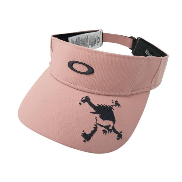 OAKLEY オークリー FOS901003 サンバイザー スカル刺繍  ピンク系 58cm ゴルフ...