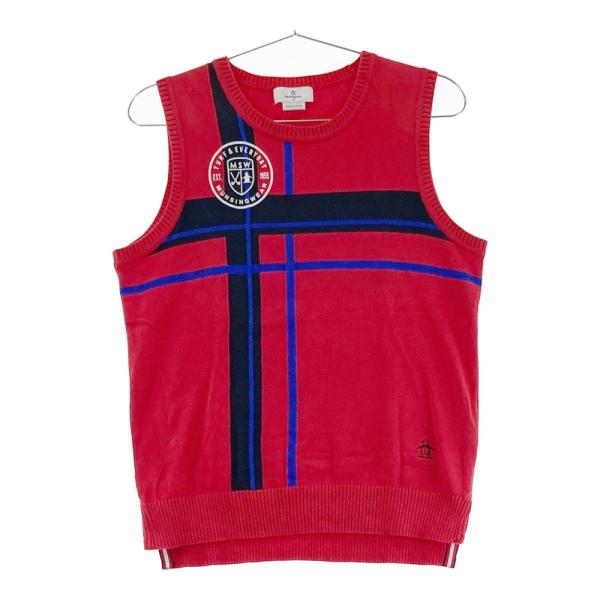 MUNSING WEAR マンシングウェア MGWMGL80 ニットベスト  レッド系 M ゴルフウ...