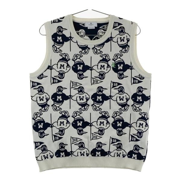 MUNSING WEAR マンシングウェア MGWSJL80 ニット ベスト 総柄 ホワイト系 L ...