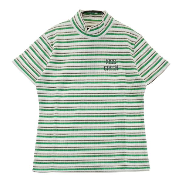 【新品】KISS ON THE GREEN キスオンザグリーン  ワッフル地 モックネック半袖Tシャ...