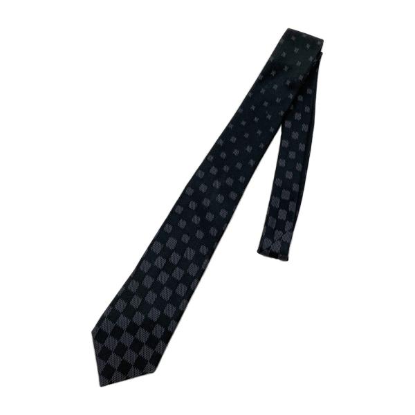 LOUIS VUITTON ルイ ヴィトン  ネクタイ シルク ダミエ ブラック系