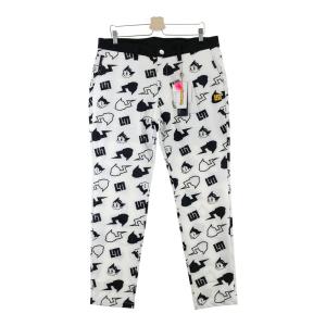 【新品】LOUD MOUTH ラウドマウス ×NEXT ATOM for the future 裏地付 パンツ 総柄 ホワイト系 XL ゴルフウェア メンズ