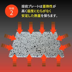 溶岩プレート B 25x25cm 溝付き お得...の詳細画像3
