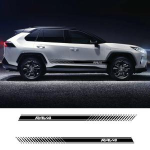 車 ステッカー デカール トヨタ RAV4 サイドストライプデカール 左右セット ドア ステップ｜stsyoten-store