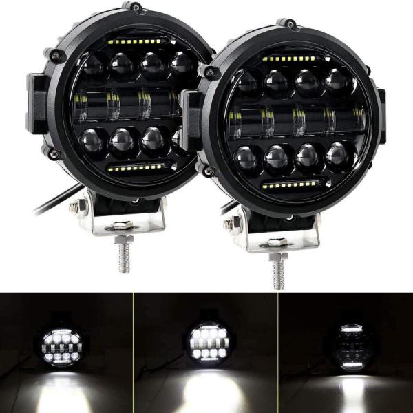 LED作業灯 デッキライト LED ワークライト 72W/60w投光器 防水 投光器12v-24v兼...