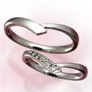 結婚指輪 マリッジリング プラチナ 2本セット 送料無料 ペアリング カップル ペア ダイヤモンド リング 指輪 地金リング レディース リング プラチナ Pt｜studio-bonheur-y
