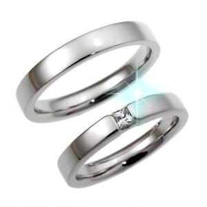 結婚指輪 マリッジリング プラチナ 2本セット 送料無料 ペアリング カップル ペア ダイヤモンド リング 指輪 地金リング レディース リング プラチナ Pt｜studio-bonheur
