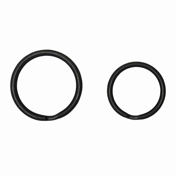 真鍮 二重キーリング マットブラック 艶消し黒 5個セット キーホルダー パーツ 二重リング 山切り...