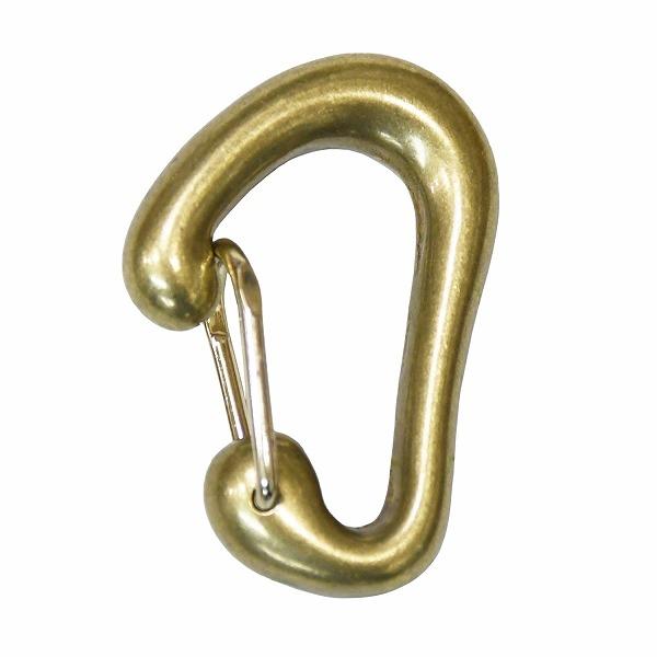 真鍮 鋳物カラビナ 小 ナスカン キーホルダー パーツ 無垢 生地 金色 brass