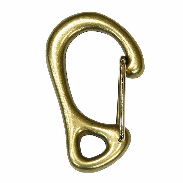 真鍮 鋳物カラビナ 中 ナスカン キーホルダー パーツ 無垢 生地 金色 brass