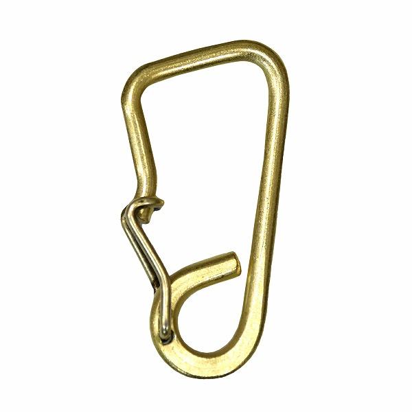 真鍮 線カラビナ 中 ナスカン キーホルダー パーツ 無垢 生地 金色 brass