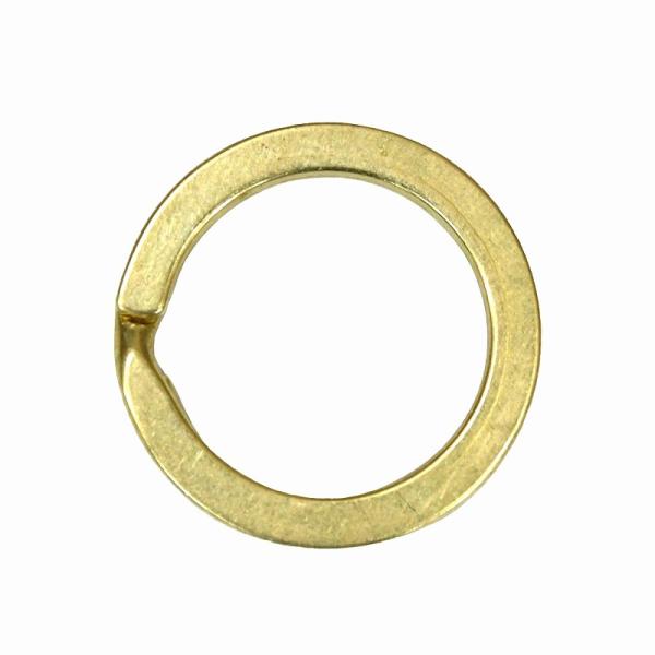 真鍮 平二度押二重キーリング 5個セット キーホルダー パーツ 二重リング 平押し 厚手 重厚感 無...