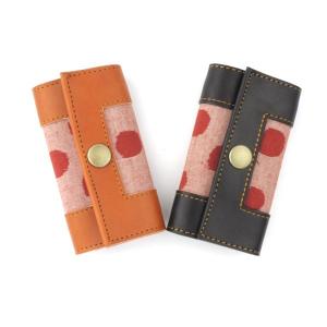 神戸のプレゼント・ギフトは工房壱の名入れ刻印ヌメ革（レザー）製品・コインキャッチ・水玉赤