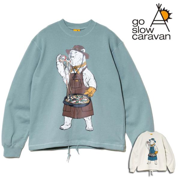 【特別価格】 スキレット ピザ クマ プリント スウェット ヘムスピンドル go slow cara...