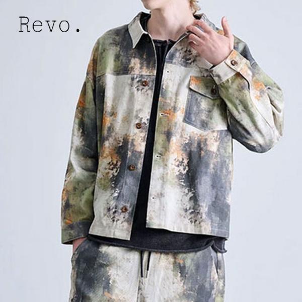 ペインティングツイル G ジャケット ペインティング柄 グラデーションプリント ルーズシルエット ト...