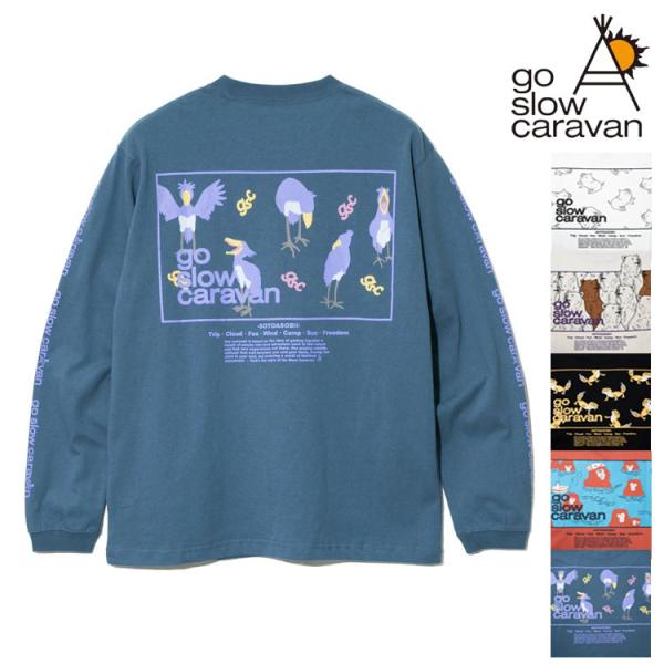 ゴースローキャラバン スクエアLOGO バックプリント 長袖 Tシャツ go slow carava...