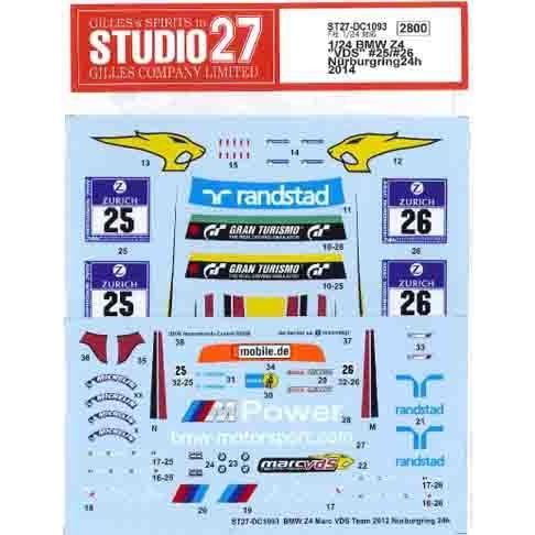 【STUDIO27】1/24  Z4 VDS #25/#26 Nurburgring24h 2014...
