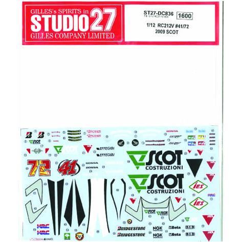 【STUDIO27】1/12 RC212V #41/72  2009　SCOT  デカール