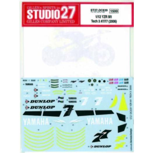 【STUDIO27】1/12 YZR-M1 Tech3 #7/77 2006  デカール　