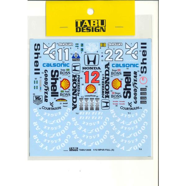 【TABUDESIGN】1/12 MP4/6  Full Sponsor ★再入荷★