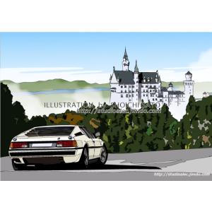 「白い幻影〜ノイシュヴァンシュタイン〜」　世界の風景イラスト版画作品