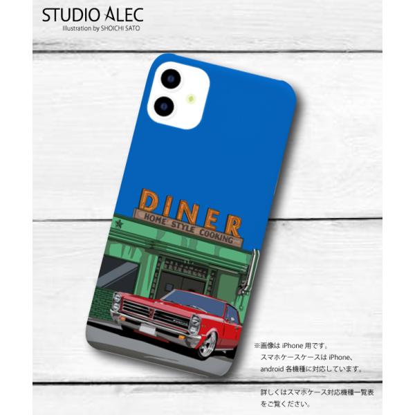 アメリカの街並みイラスト「AMERICAN' DINER」ハードケース型 スマホケース 　iPhon...