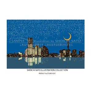 風を感じて2」イラスト ポスター（湘南、鎌倉の風景・景色） A2サイズ