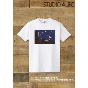 横浜イラスト・Tシャツ　横浜みなとみらい21の夜景のイラスト♪ 「みなとみらいとながれぼし」｜studioalec