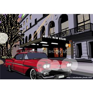 「YOKOHAMA GRAND STREET」　横浜イラスト版画作品