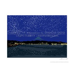 横浜イラストポスター「みなとみらい21の夜景」 A4サイズ : STUDIO