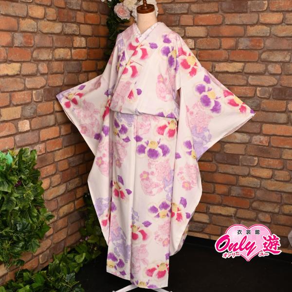 【在庫処分品】プレタ振袖/19-009NB/紅一点/単品/購入/Lサイズ/ポリエステル/レディース