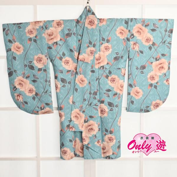 袴用二尺袖/ラフィネモカ/22-0444RF/RM-138/ロザリー/ブルー/二尺袖/短丈/卒業時装...