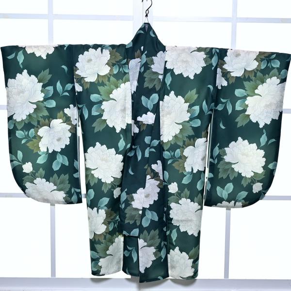 【最新作】袴用二尺袖/22-0487TY/芍薬/深緑/Misayama/Lサイズ/小振袖/二尺袖/短...