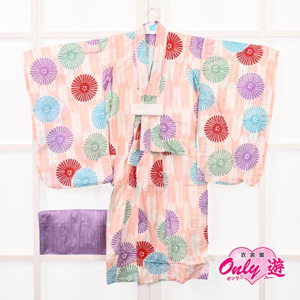 大【在庫処分品】子供用浴衣2点セット/2402-1236/701-1K/Misayama/ねじり梅と...