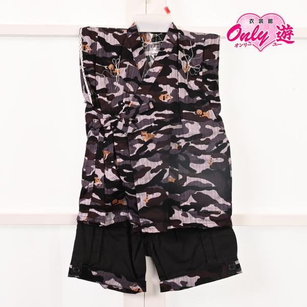 大/子供用甚平/242-306-4/B-1B/Misayama/迷彩黒/120cm/綿100％/中国...