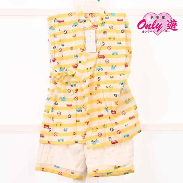 大/子供用甚平/242-306-4/B-3C/Misayama/車/黄色/120cm/綿100％/中...