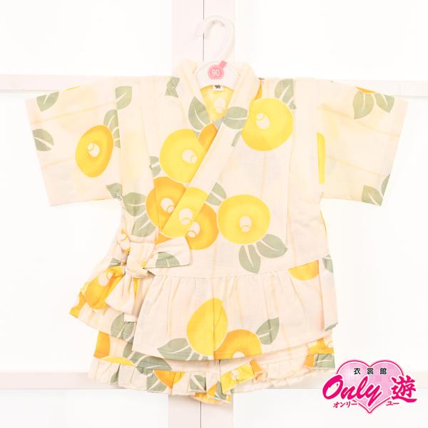 醍【新作】子供用甚平/2442-1536/J-3/Misayama/オレンジ/90cm/綿100％/...