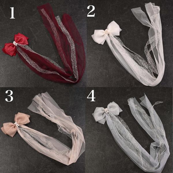 80KZ15020【最新作】チュールリボンクリップ/髪飾り/帯飾り/バッグチャーム/可愛い/おしゃれ...