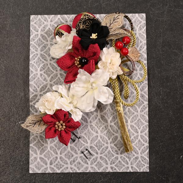 【激安】【在庫処分品】髪飾り/てしごと/80KZ39030/ワイン/かわいい/振袖/着物/レディース