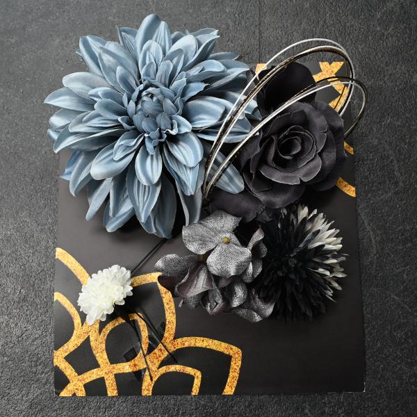 髪飾り/華あわせ/80KZ43030/青/安い/大きい/可愛い/おしゃれ/振袖/着物/女性用