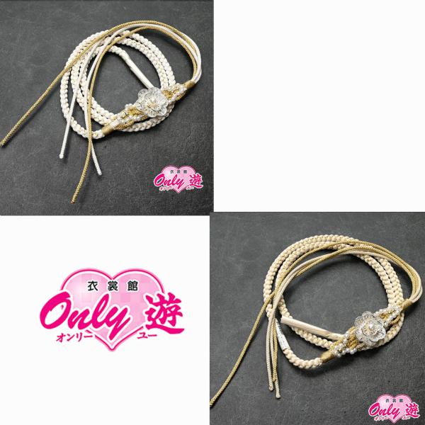 82DR45066【最新作】帯締め/振袖用帯〆/パール/D-21/2色四本バラ/組紐/手組み/丸打ち...