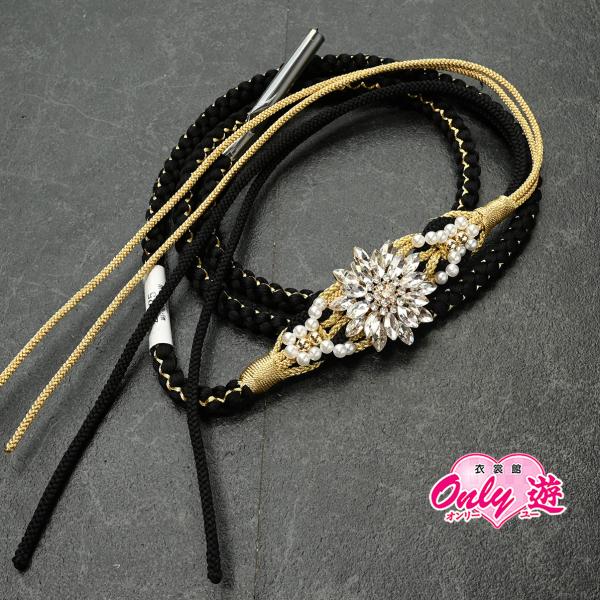 ネ/82DR45066【最新作】帯締め/振袖用帯〆/パール/D14-2黒/ジュエリー/2色四本バラ/...