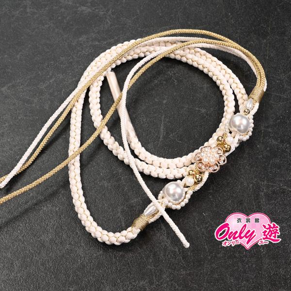 82DR45066【最新作】帯締め/振袖用帯〆/パール/D17/2色四本バラ/組紐/手組み/丸打ち/...