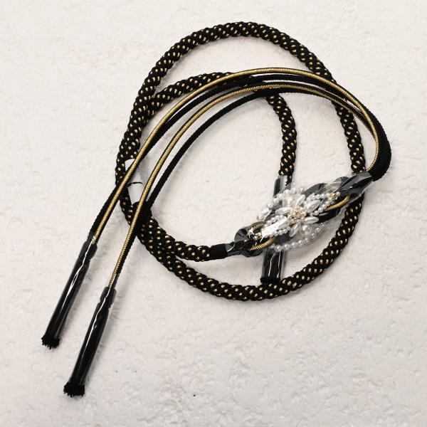 ネ/82KZ60096/帯締め/振袖用帯〆/パールづくし/組紐/絹/手組み/四本バラ/M寸/パール/...