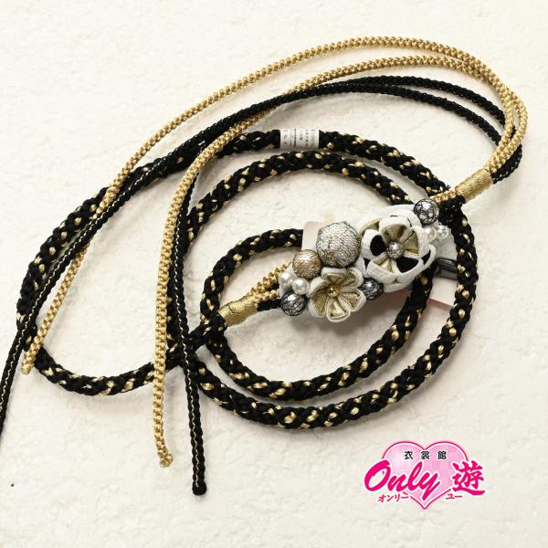 82NB60086/帯締め/振袖用帯〆/ねじり梅と鞠/正絹/4本バラ/組紐/手組み/丸打ち/並尺/京...